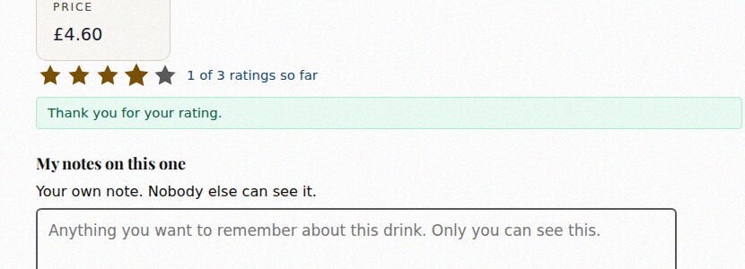 Four stars filled in and the message Thank you for your rating